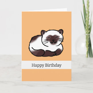 Happy Birthday (cute siamese cat) Card