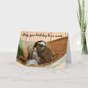 Happy Birthday Cute Sloth Card