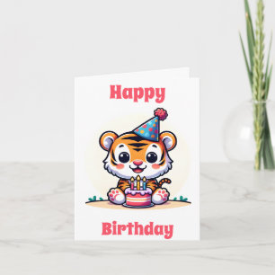 Happy Birthday Cute Tiger Cub Card