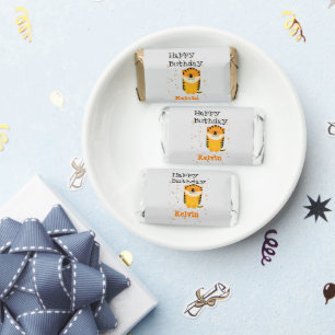 Happy birthday cute tiger custom name gray hershey's miniatures