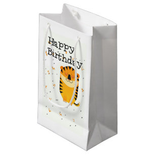 Happy birthday cute tiger small gift bag
