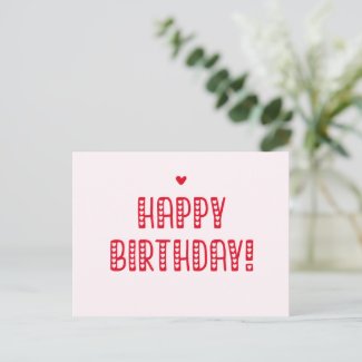 Happy Birthday! Cute Typography  Postcard