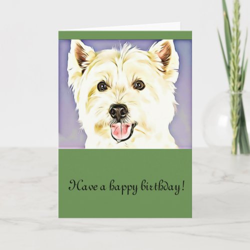Happy birthdayCute west highland terrier Card