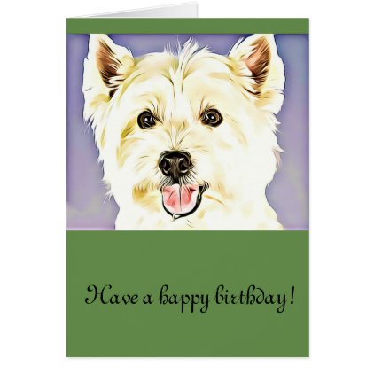 "Happy birthday"Cute west highland terrier Card