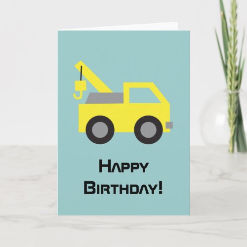 Happy Birthday Cute Yellow Vehicle for kids Card