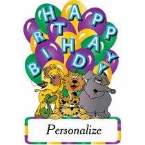 Happy Birthday Cute Zoo Animals Cutout