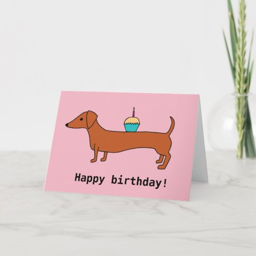 Happy Birthday Dachshund Card