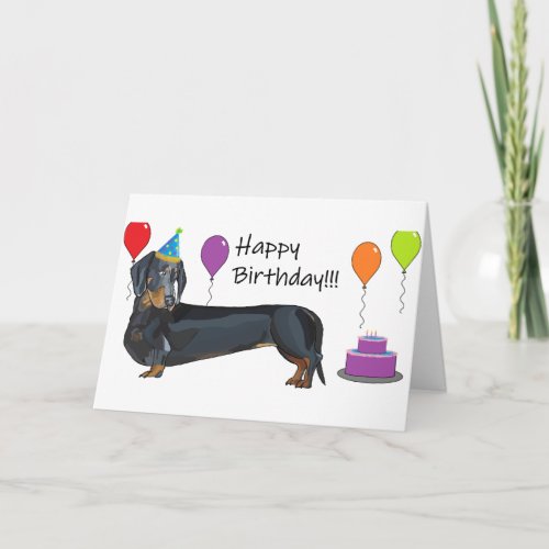 Happy Birthday Dachshund Card