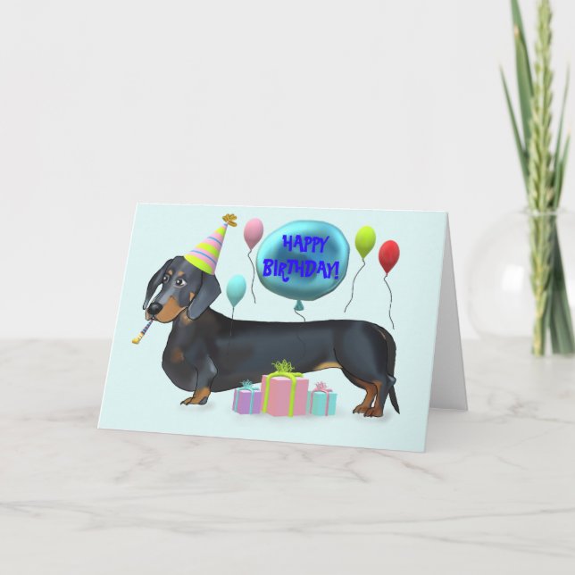 Happy Birthday Dachshund Card (Front)