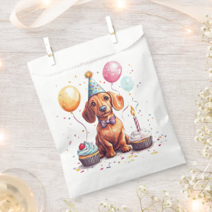 Happy Birthday Dachshund Dog Favor Bag
