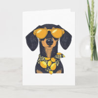 Happy Birthday Dachshund Dog Sunglasses Lemons