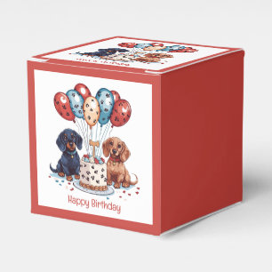Happy Birthday Dachshund Dogs Favor Boxes