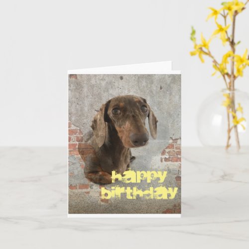 Happy Birthday Dachshund Folded Card