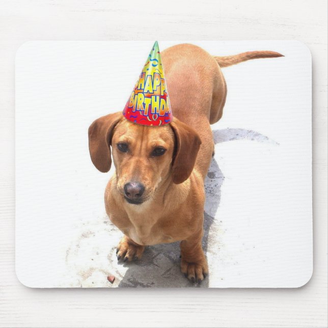 Happy Birthday Dachshund Mousepad (Front)