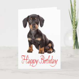Happy Birthday Dachshund Puppy Dog Card