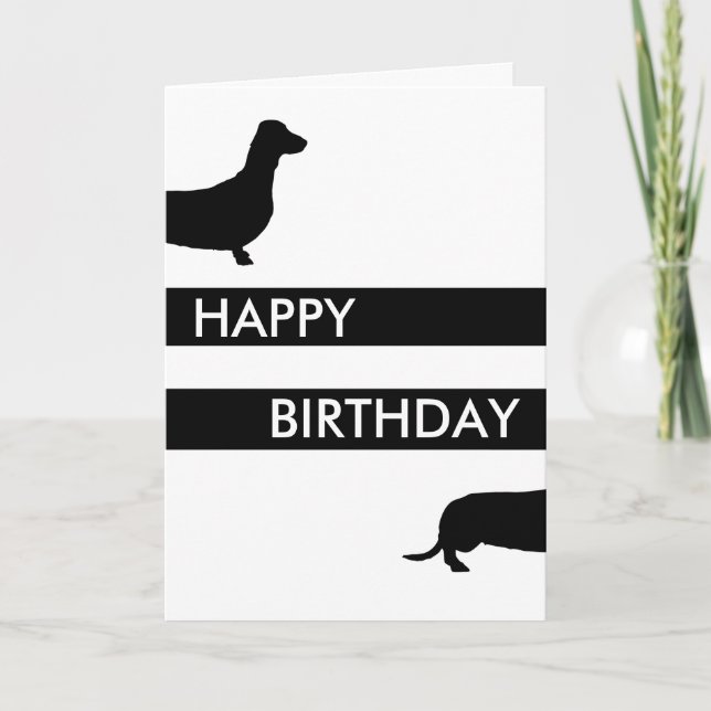 Happy Birthday Dachshund Sausage Dog Card (Front)