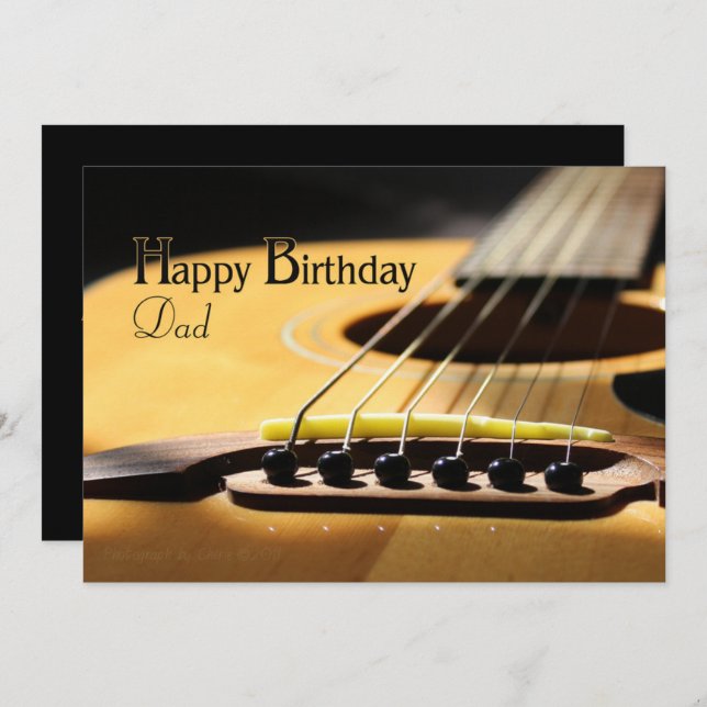 Happy Birthday Dad Acoustic Guitar Announcement (Front/Back)