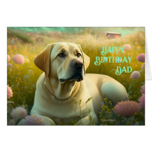 Happy Birthday Dad Animal Dog Cute Lab Cards
