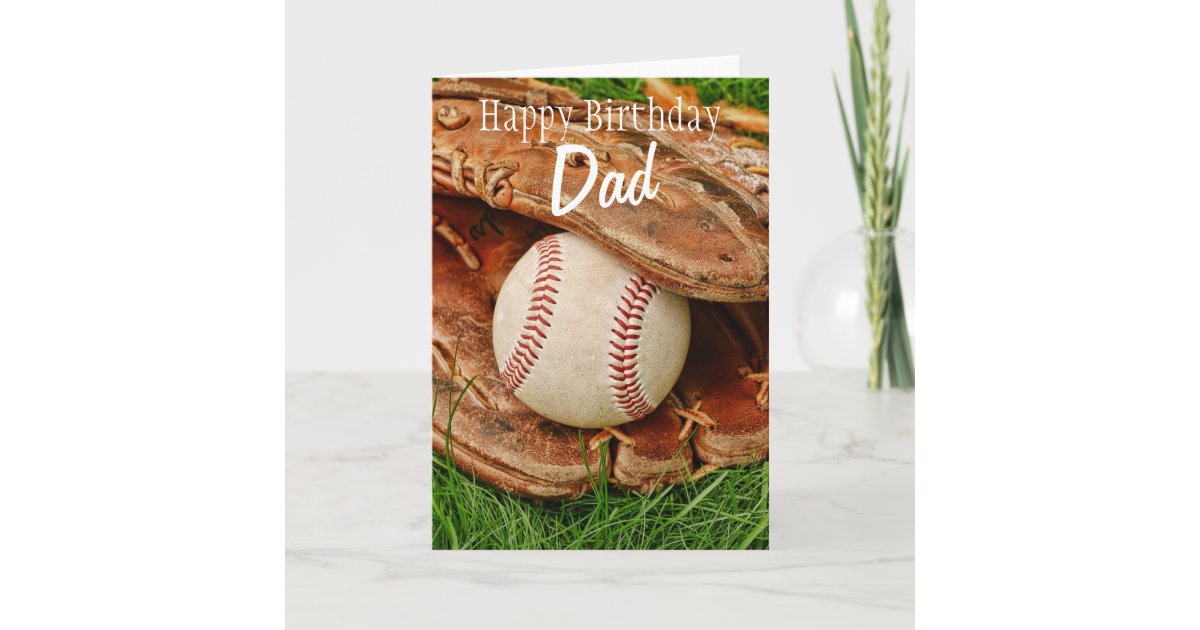 Baseball Happy Fathers Day Card Softball Dad Baseball Dad 