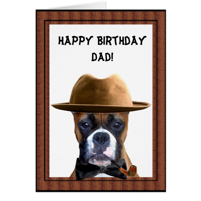 Happy Birthday dad boxer greeting card