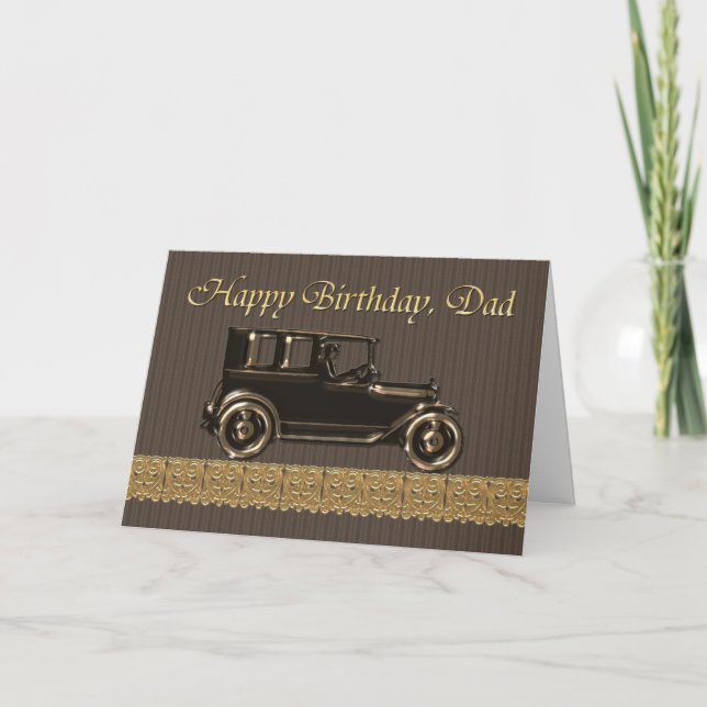 Happy Birthday Dad  Classic car Card (Front)