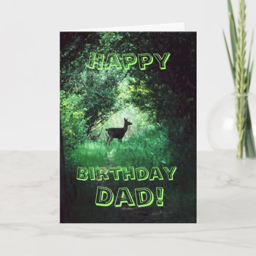 Happy Birthday dad Deer in woods Card