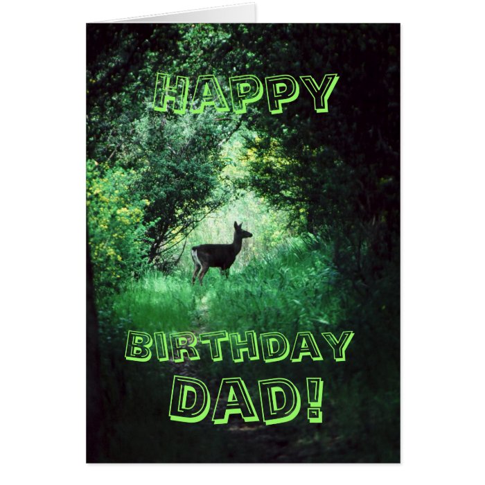 Happy Birthday dad Deer in woods Greeting Card