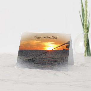 Happy Birthday Dad, Fishing at Sunset Card
