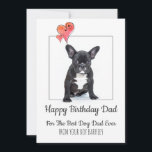 Happy Birthday Dad From Dog Holiday Card<br><div class="desc">Dog and hearts Happy birthday dad birthday card from your dog. Feature this dog face,  or delete and upload your own dog's photo. Whimsical and sweet. Add your dog's name.</div>