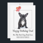Happy Birthday Dad From Dog Holiday Card<br><div class="desc">Dog and hearts Happy birthday dad birthday card from your dog. Feature this dog face,  or delete and upload your own dog's photo. Whimsical and sweet. Add your dog's name.</div>