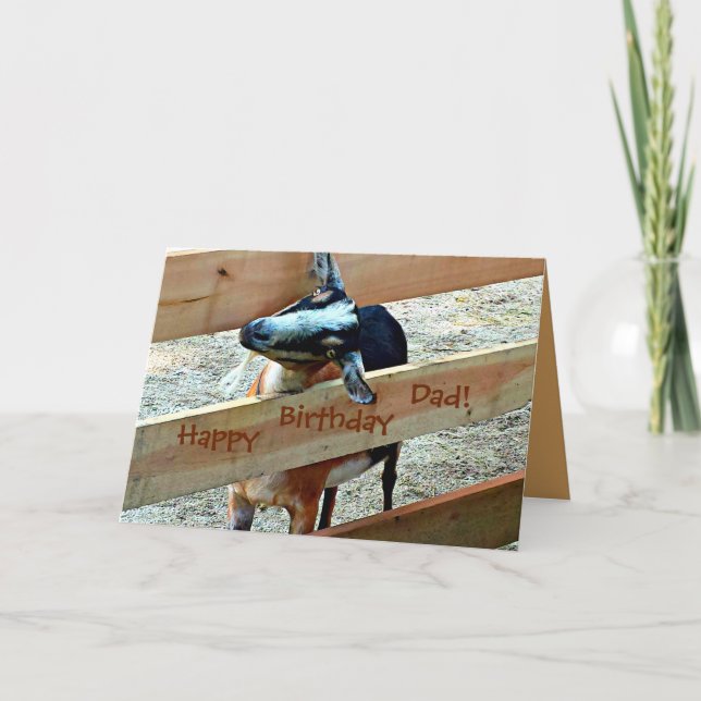 Happy Birthday Dad from Favorite Kid (with Goat) Card (Front)