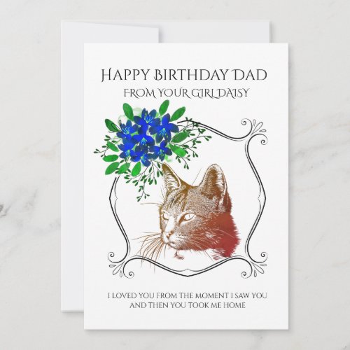 Happy Birthday Dad From The Cat Holiday Card