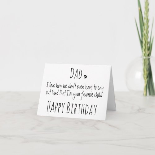 Happy Birthday Dad Funny Humor Dog Dad Birthday Card
