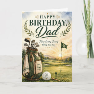 Happy Birthday Dad Golf Card with Vintage Fairway