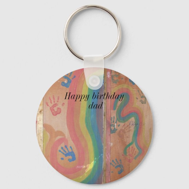 Happy Birthday Dad-graphics Keychain (Front)