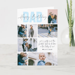 Happy Birthday Dad   Modern 7 Photo Collage Card