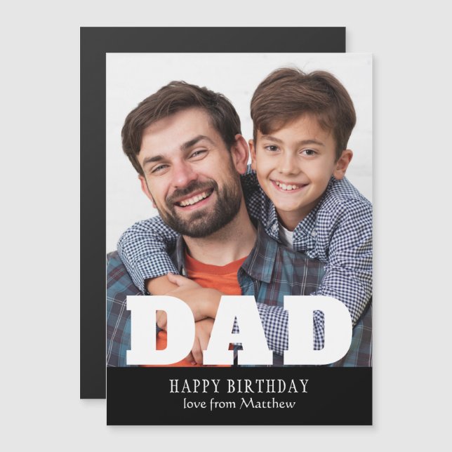 Happy Birthday Dad Modern Personalized Photo (Front/Back)