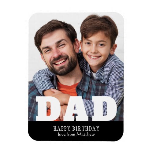 Happy Birthday Dad Modern Personalized Photo Magne Magnet