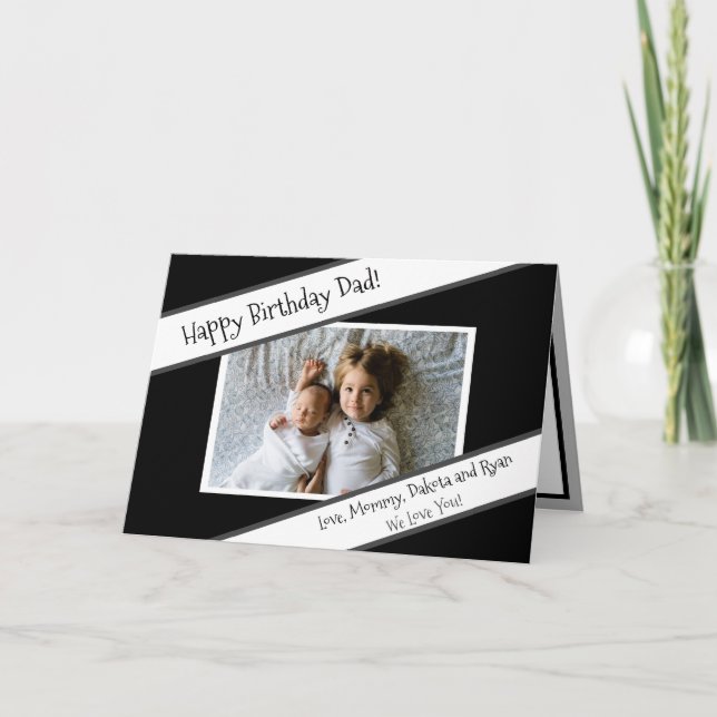 Happy Birthday Dad Personalized Kid's Photo Card (Front)