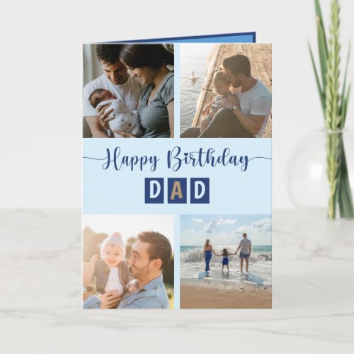 Happy Birthday Dad Photo Collage Best Dad Card