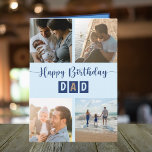 Happy Birthday Dad Photo Collage Best Dad Card<br><div class="desc">Add your favourite photos to this birthday card for a  fun and cute way to celebrate the best dad in your life. Upload your instagram photos to this easy to customize template. Change the to create your special message.</div>