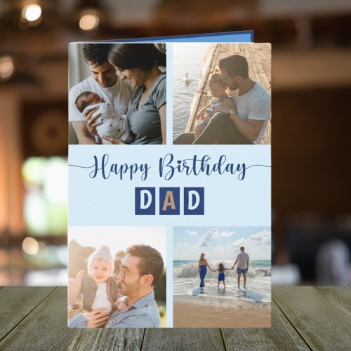Happy Birthday Dad Photo Collage Best Dad Card
