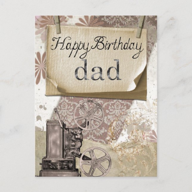 Happy Birthday Dad Postcard (Front)