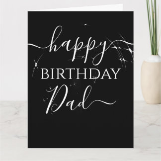 Happy Birthday Dad Stars on Black Personalized Card