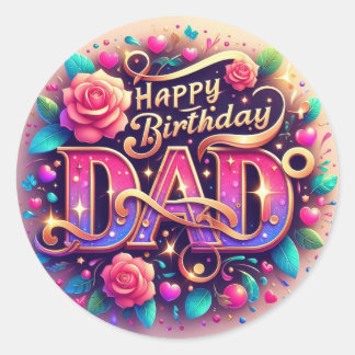 Happy Birthday Dad Sticker 