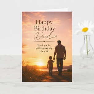 Happy Birthday Dad Sunset Card, Birthday Greeting Card