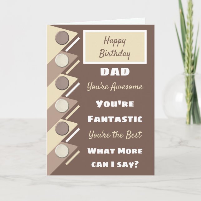 Happy Birthday Dad you're the best brown cream Card (Front)