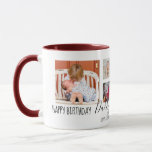 Happy Birthday Daddy 6 Photo Collage White Mug<br><div class="desc">Two larger photos and four smaller square photo collage happy birthday daddy design template. Different colors can be found in my shop. Easy to change out the photos! Just pick your favorite images and use the customize options.</div>