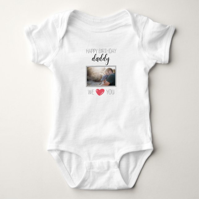 HAPPY BIRTHDAY DADDY BABY BODYSUIT PERSONALIZED (Front)