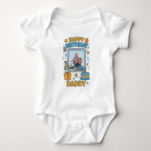  HAPPY BIRTHDAY DADDY BABY CLOTHES CUSTOM PHOTO BODYSUIT
